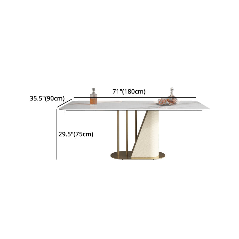 Designer Style Sintered Stone Dining Set Rectangle 1/3/4/5/7 Pieces Table with Chairs Clearhalo 'Dining Room Sets' 'Dining Tables & Seating' 'dining_room_set' 'furn' 'furn_dining_room_set' 'Furniture' 'furniture_dining_room_set' 'Kitchen & Dining Furniture' 4830627