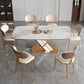 Luxury Sintered Stone Dining Set 1/4/5/7 Pieces Rectangle Kitchen Table with Chairs 7 Pieces: Table, 6 Chairs Clearhalo 'Dining Room Sets' 'Dining Tables & Seating' 'dining_room_set' 'furn' 'furn_dining_room_set' 'Furniture' 'furniture_dining_room_set' 'Kitchen & Dining Furniture' 4830631