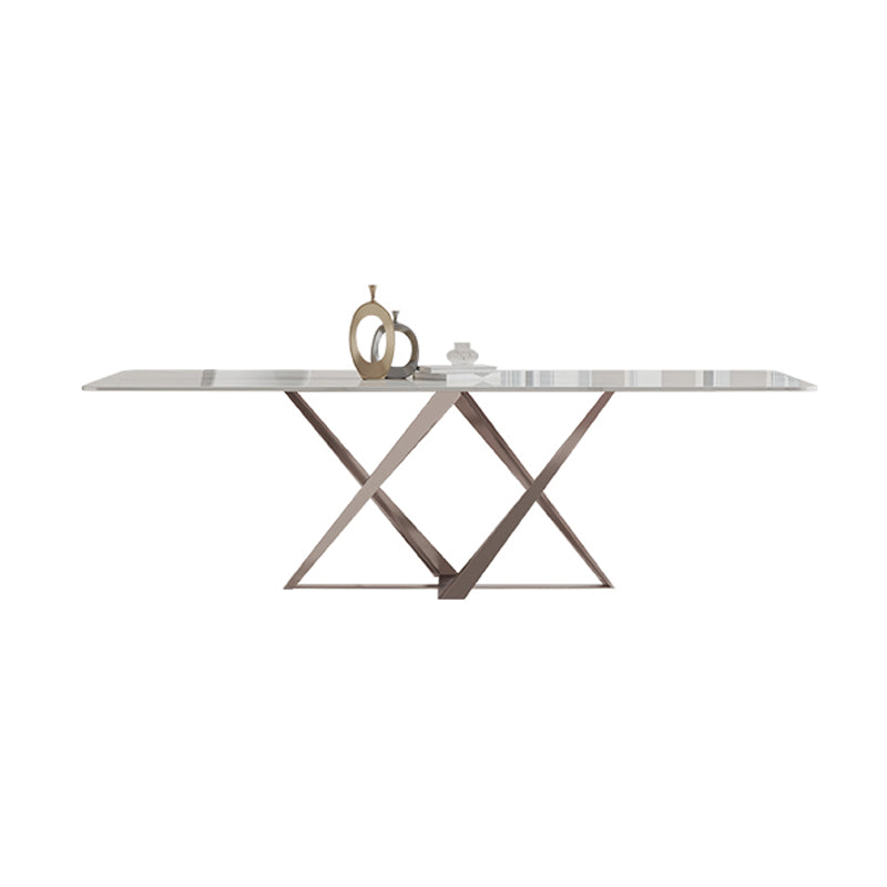 Nordic Sintered Stone Top Dining Set Rectangle 1/3/4/5/7 Pieces Dining Table with Chairs White 70.9"L x 35.4"W Clearhalo 'Dining Room Sets' 'Dining Tables & Seating' 'dining_room_set' 'furn' 'furn_dining_room_set' 'Furniture' 'furniture_dining_room_set' 'Kitchen & Dining Furniture' 4830648