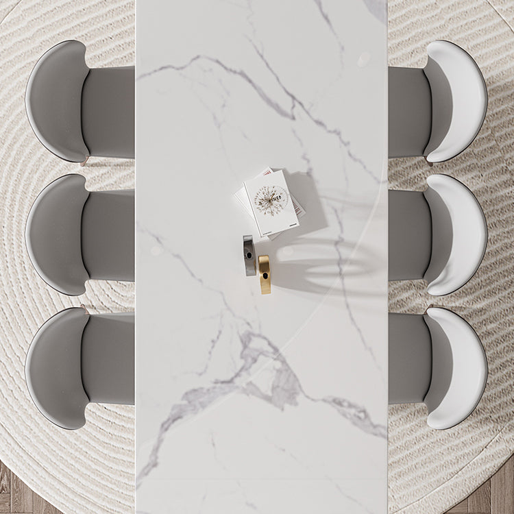 Nordic Sintered Stone Top Dining Set Rectangle 1/3/4/5/7 Pieces Dining Table with Chairs Clearhalo 'Dining Room Sets' 'Dining Tables & Seating' 'dining_room_set' 'furn' 'furn_dining_room_set' 'Furniture' 'furniture_dining_room_set' 'Kitchen & Dining Furniture' 4830651