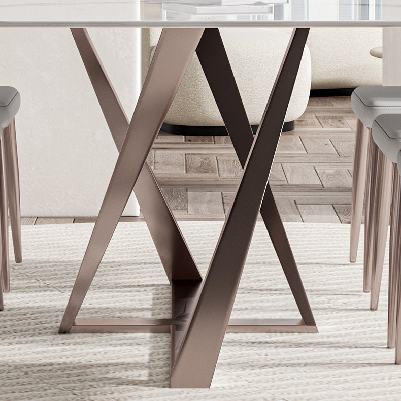 Nordic Sintered Stone Top Dining Set Rectangle 1/3/4/5/7 Pieces Dining Table with Chairs Clearhalo 'Dining Room Sets' 'Dining Tables & Seating' 'dining_room_set' 'furn' 'furn_dining_room_set' 'Furniture' 'furniture_dining_room_set' 'Kitchen & Dining Furniture' 4830657