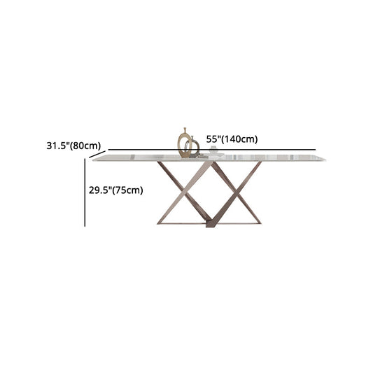 Nordic Sintered Stone Top Dining Set Rectangle 1/3/4/5/7 Pieces Dining Table with Chairs Clearhalo 'Dining Room Sets' 'Dining Tables & Seating' 'dining_room_set' 'furn' 'furn_dining_room_set' 'Furniture' 'furniture_dining_room_set' 'Kitchen & Dining Furniture' 4830659