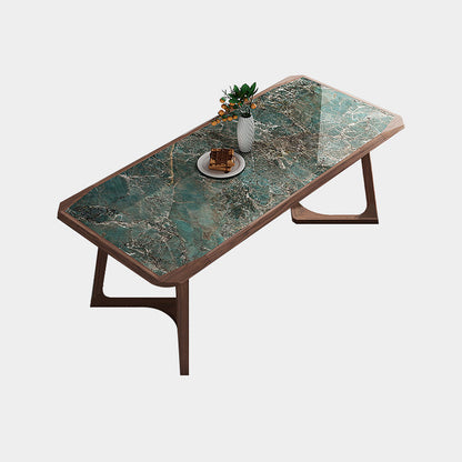 Designer Style Sintered Stone Dining Set Rectangle 1/4/5/7 Pieces Wooden Table with Chairs Clearhalo 'Dining Room Sets' 'Dining Tables & Seating' 'dining_room_set' 'furn' 'furn_dining_room_set' 'Furniture' 'furniture_dining_room_set' 'Kitchen & Dining Furniture' 4830664