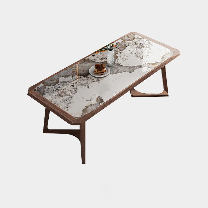 Designer Style Sintered Stone Dining Set Rectangle 1/4/5/7 Pieces Wooden Table with Chairs Clearhalo 'Dining Room Sets' 'Dining Tables & Seating' 'dining_room_set' 'furn' 'furn_dining_room_set' 'Furniture' 'furniture_dining_room_set' 'Kitchen & Dining Furniture' 4830666