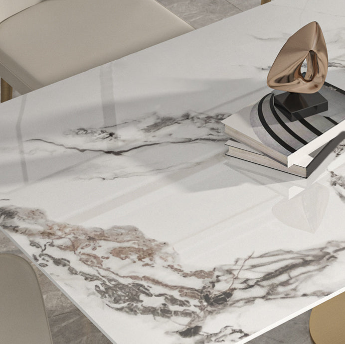 Luxury Sintered Stone Top Dining Set 1/2/5/6/7 Pieces Rectangle Kitchen Table with Chairs Clearhalo 'Dining Room Sets' 'Dining Tables & Seating' 'dining_room_set' 'furn' 'furn_dining_room_set' 'Furniture' 'furniture_dining_room_set' 'Kitchen & Dining Furniture' 4830702