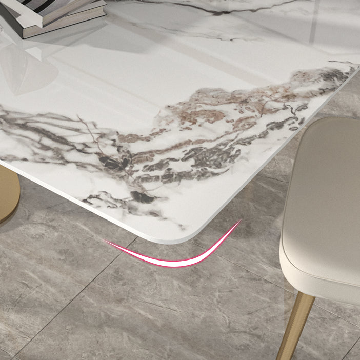 Luxury Sintered Stone Top Dining Set 1/2/5/6/7 Pieces Rectangle Kitchen Table with Chairs Clearhalo 'Dining Room Sets' 'Dining Tables & Seating' 'dining_room_set' 'furn' 'furn_dining_room_set' 'Furniture' 'furniture_dining_room_set' 'Kitchen & Dining Furniture' 4830703