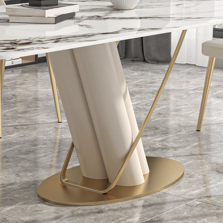 Luxury Sintered Stone Top Dining Set 1/2/5/6/7 Pieces Rectangle Kitchen Table with Chairs Clearhalo 'Dining Room Sets' 'Dining Tables & Seating' 'dining_room_set' 'furn' 'furn_dining_room_set' 'Furniture' 'furniture_dining_room_set' 'Kitchen & Dining Furniture' 4830705