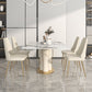 Luxury Sintered Stone Top Dining Set 1/2/5/6/7 Pieces Rectangle Kitchen Table with Chairs Clearhalo 'Dining Room Sets' 'Dining Tables & Seating' 'dining_room_set' 'furn' 'furn_dining_room_set' 'Furniture' 'furniture_dining_room_set' 'Kitchen & Dining Furniture' 4830706