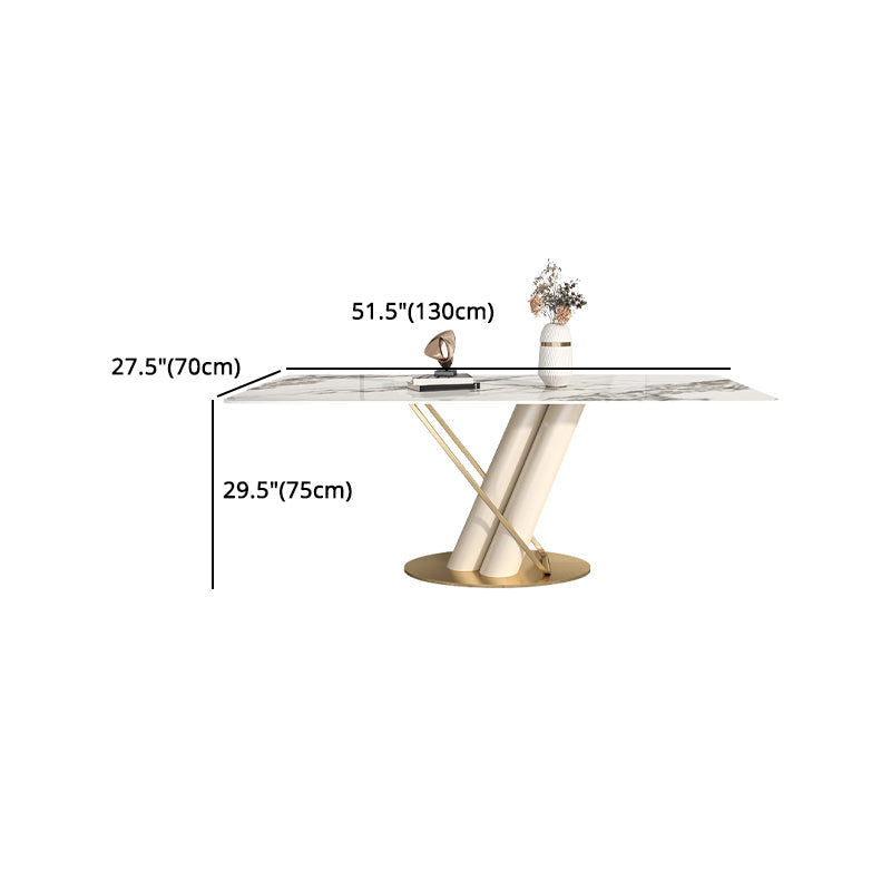 Luxury Sintered Stone Top Dining Set 1/2/5/6/7 Pieces Rectangle Kitchen Table with Chairs Clearhalo 'Dining Room Sets' 'Dining Tables & Seating' 'dining_room_set' 'furn' 'furn_dining_room_set' 'Furniture' 'furniture_dining_room_set' 'Kitchen & Dining Furniture' 4830708