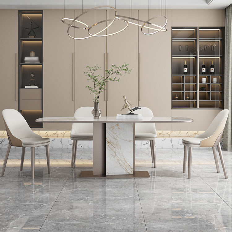 Luxury Sintered Stone Top Dining Set 1/2/5/6/7 Pieces Rectangle Dining Table with Chairs Clearhalo 'Dining Room Sets' 'Dining Tables & Seating' 'dining_room_set' 'furn' 'furn_dining_room_set' 'Furniture' 'furniture_dining_room_set' 'Kitchen & Dining Furniture' 4830716