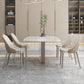 Luxury Sintered Stone Top Dining Set 1/2/5/6/7 Pieces Rectangle Dining Table with Chairs 5 Pieces: Table, 4 Chairs Clearhalo 'Dining Room Sets' 'Dining Tables & Seating' 'dining_room_set' 'furn' 'furn_dining_room_set' 'Furniture' 'furniture_dining_room_set' 'Kitchen & Dining Furniture' 4830718