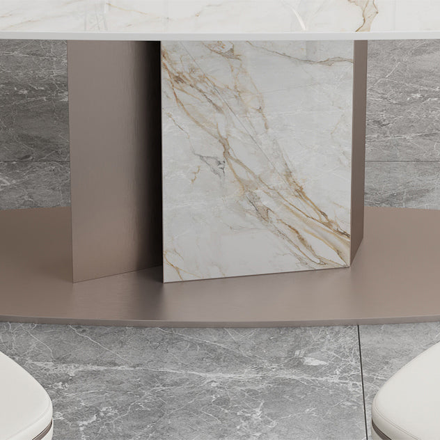 Luxury Sintered Stone Top Dining Set 1/2/5/6/7 Pieces Rectangle Dining Table with Chairs Clearhalo 'Dining Room Sets' 'Dining Tables & Seating' 'dining_room_set' 'furn' 'furn_dining_room_set' 'Furniture' 'furniture_dining_room_set' 'Kitchen & Dining Furniture' 4830723