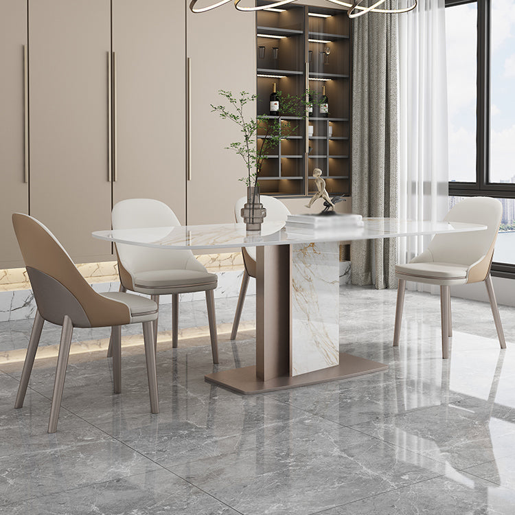 Luxury Sintered Stone Top Dining Set 1/2/5/6/7 Pieces Rectangle Dining Table with Chairs Clearhalo 'Dining Room Sets' 'Dining Tables & Seating' 'dining_room_set' 'furn' 'furn_dining_room_set' 'Furniture' 'furniture_dining_room_set' 'Kitchen & Dining Furniture' 4830727