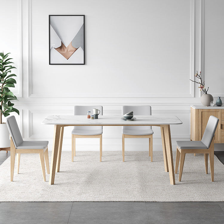Modern Sintered Stone Top Dining Set Rectangle 1/2/5/6/7 Pieces Dining Table with Chairs Clearhalo 'Dining Room Sets' 'Dining Tables & Seating' 'dining_room_set' 'furn' 'furn_dining_room_set' 'Furniture' 'furniture_dining_room_set' 'Kitchen & Dining Furniture' 4830735