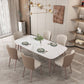 Nordic Glam Sintered Stone Dining Table Set 1/2/5/7 Pieces Dining Set for Kitchen 7 Pieces: Table, 6 Chairs Clearhalo 'Dining Room Sets' 'Dining Tables & Seating' 'dining_room_set' 'furn' 'furn_dining_room_set' 'Furniture' 'furniture_dining_room_set' 'Kitchen & Dining Furniture' 4830752