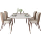 Nordic Glam Sintered Stone Dining Table Set 1/2/5/7 Pieces Dining Set for Kitchen Clearhalo 'Dining Room Sets' 'Dining Tables & Seating' 'dining_room_set' 'furn' 'furn_dining_room_set' 'Furniture' 'furniture_dining_room_set' 'Kitchen & Dining Furniture' 4830761