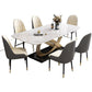 Nordic Glam Sintered Stone Dining Table Set 1/2/5/7 Pieces Dining Set for Home Clearhalo 'Dining Room Sets' 'Dining Tables & Seating' 'dining_room_set' 'furn' 'furn_dining_room_set' 'Furniture' 'furniture_dining_room_set' 'Kitchen & Dining Furniture' 4830774