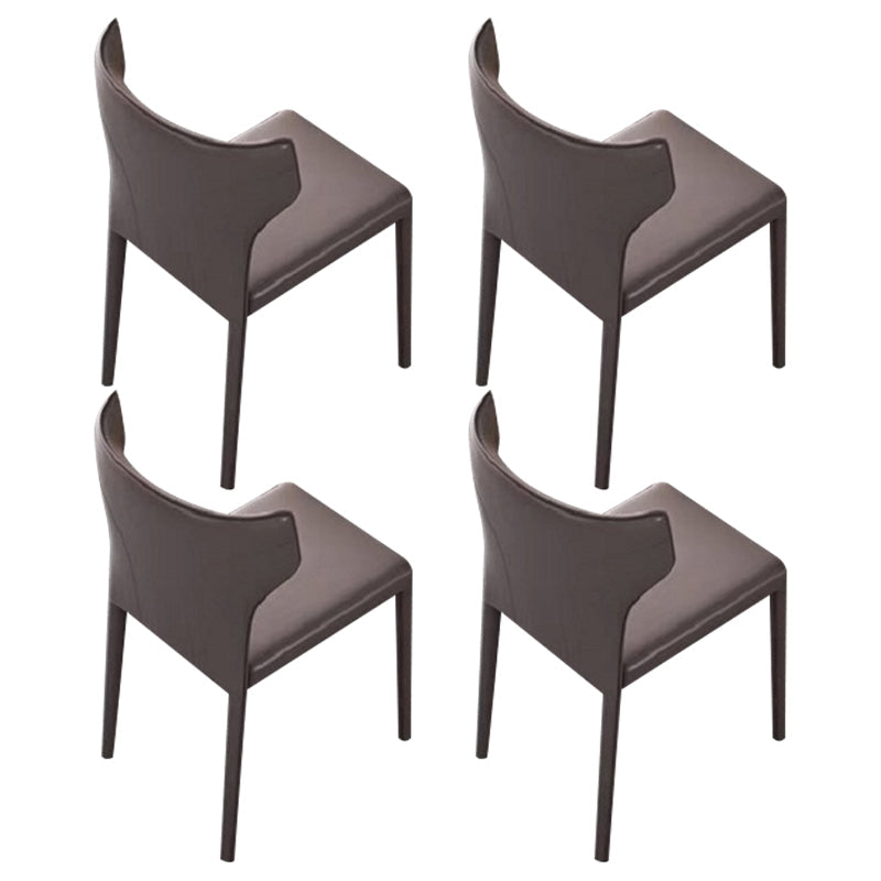 Contemporary Sintered Stone Dining Table Set 1/3/4/5/7 Pieces Dining Set for Home 4 Brown Chairs Clearhalo 'Dining Room Sets' 'Dining Tables & Seating' 'dining_room_set' 'furn' 'furn_dining_room_set' 'Furniture' 'furniture_dining_room_set' 'Kitchen & Dining Furniture' 4830786