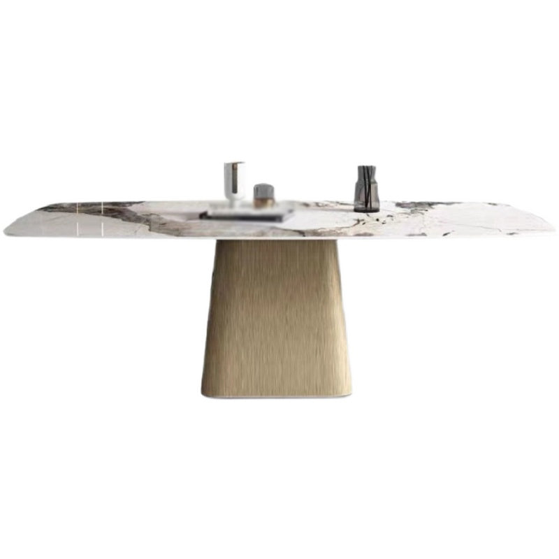Contemporary Sintered Stone Dining Table Set 1/3/4/5/7 Pieces Dining Set for Home Clearhalo 'Dining Room Sets' 'Dining Tables & Seating' 'dining_room_set' 'furn' 'furn_dining_room_set' 'Furniture' 'furniture_dining_room_set' 'Kitchen & Dining Furniture' 4830790