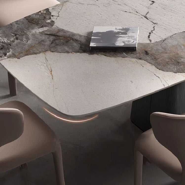 Contemporary Sintered Stone Dining Table Set 1/3/4/5/7 Pieces Dining Set for Home Clearhalo 'Dining Room Sets' 'Dining Tables & Seating' 'dining_room_set' 'furn' 'furn_dining_room_set' 'Furniture' 'furniture_dining_room_set' 'Kitchen & Dining Furniture' 4830791