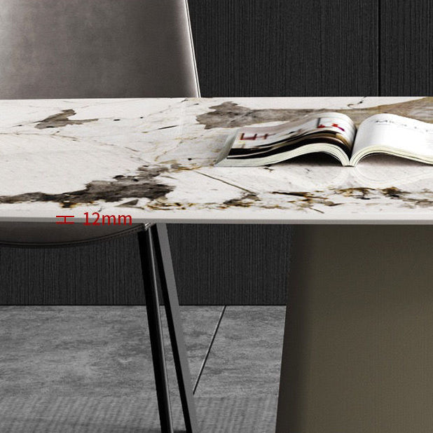 Contemporary Sintered Stone Dining Table Set 1/3/4/5/7 Pieces Dining Set for Home Clearhalo 'Dining Room Sets' 'Dining Tables & Seating' 'dining_room_set' 'furn' 'furn_dining_room_set' 'Furniture' 'furniture_dining_room_set' 'Kitchen & Dining Furniture' 4830792