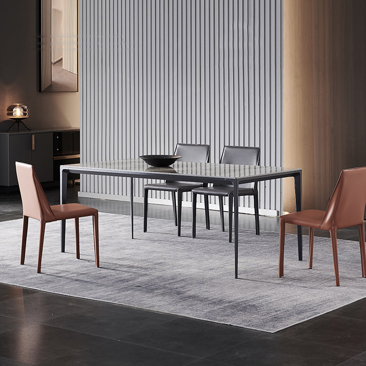 Contemporary Sintered Stone Dining Table Set 1/4/5/7 Pieces Dining Set for Home 5 Pieces: Table, 4 Chairs Clearhalo 'Dining Room Sets' 'Dining Tables & Seating' 'dining_room_set' 'furn' 'furn_dining_room_set' 'Furniture' 'furniture_dining_room_set' 'Kitchen & Dining Furniture' 4830800