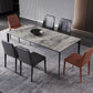 Contemporary Sintered Stone Dining Table Set 1/4/5/7 Pieces Dining Set for Home 7 Pieces: Table, 6 Chairs Clearhalo 'Dining Room Sets' 'Dining Tables & Seating' 'dining_room_set' 'furn' 'furn_dining_room_set' 'Furniture' 'furniture_dining_room_set' 'Kitchen & Dining Furniture' 4830802