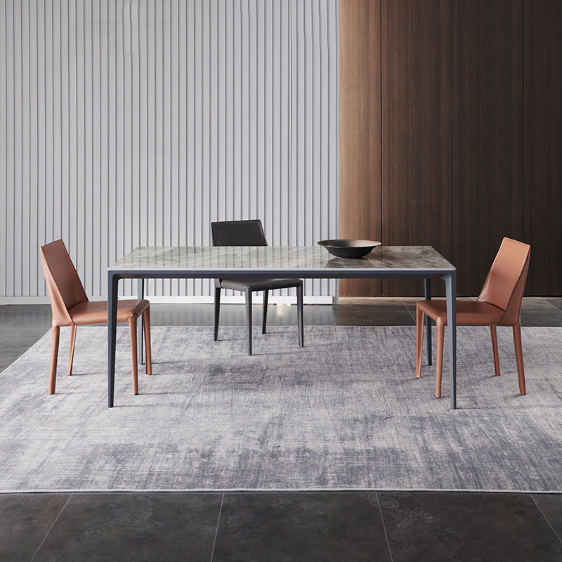 Contemporary Sintered Stone Dining Table Set 1/4/5/7 Pieces Dining Set for Home 4 Pieces: Table, 3 Chairs Clearhalo 'Dining Room Sets' 'Dining Tables & Seating' 'dining_room_set' 'furn' 'furn_dining_room_set' 'Furniture' 'furniture_dining_room_set' 'Kitchen & Dining Furniture' 4830806