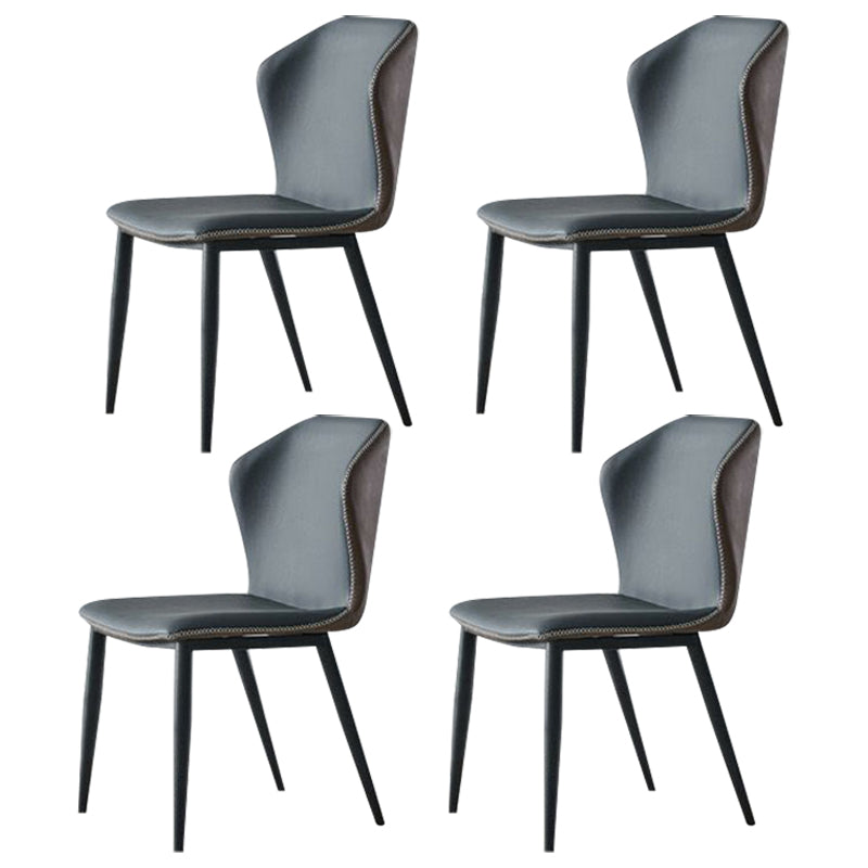 Modern Sintered Stone Dining Table Set 1/4/5/7 Pieces Dining Set for Home 4 Blue Chairs Clearhalo 'Dining Room Sets' 'Dining Tables & Seating' 'dining_room_set' 'furn' 'furn_dining_room_set' 'Furniture' 'furniture_dining_room_set' 'Kitchen & Dining Furniture' 4830821