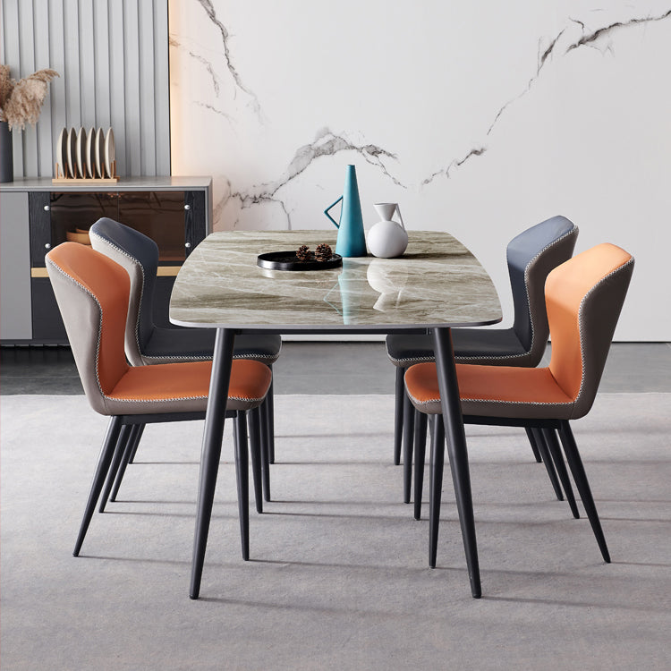 Modern Sintered Stone Dining Table Set 1/4/5/7 Pieces Dining Set for Home Clearhalo 'Dining Room Sets' 'Dining Tables & Seating' 'dining_room_set' 'furn' 'furn_dining_room_set' 'Furniture' 'furniture_dining_room_set' 'Kitchen & Dining Furniture' 4830822