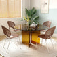 Round Glass Dining Table Modern Style Dining Table for Home Use 59.1"L x 59.1"W x 29.5"H Without Chairs Clearhalo 'Dining Tables & Seating' 'Dining Tables' 'dining_table' 'furn' 'furn_dining_table' 'Furniture' 'furniture_dining_table' 'Kitchen & Dining Furniture' 'kitchen' 'kitchen_dining_table' 4830874