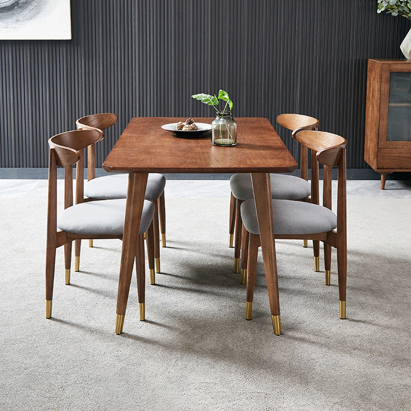 Traditional Luxury Rectangle Dining Site Table Solid Wood Dining Room Furniture Brown 55.1"L x 31.5"W x 29.5"H Without Chairs Clearhalo 'Dining Tables & Seating' 'Dining Tables' 'dining_table' 'furn' 'furn_dining_table' 'Furniture' 'furniture_dining_table' 'Kitchen & Dining Furniture' 'kitchen' 'kitchen_dining_table' 4830886