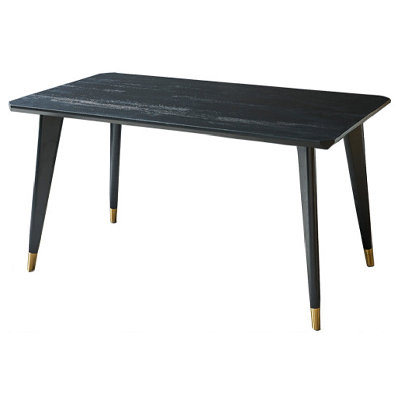 Traditional Luxury Rectangle Dining Site Table Solid Wood Dining Room Furniture Black 55.1"L x 31.5"W x 29.5"H Without Chairs Clearhalo 'Dining Tables & Seating' 'Dining Tables' 'dining_table' 'furn' 'furn_dining_table' 'Furniture' 'furniture_dining_table' 'Kitchen & Dining Furniture' 'kitchen' 'kitchen_dining_table' 4830890