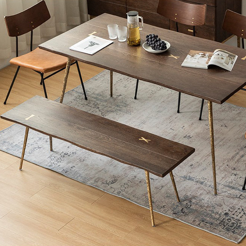 Traditional Luxury Rectangle Dining Site Table Solid Wood Furniture with 4-foot Clearhalo 'Dining Tables & Seating' 'Dining Tables' 'dining_table' 'Furniture' 'furniture_dining_table' 'Kitchen & Dining Furniture' 'kitchen' 'kitchen_dining_table' 4830902