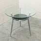 Metal Contemporary Round Dining Table Glass Top Table for Dining Room Clear 35.4"L x 35.4"W x 29.5"H Without Chairs Clearhalo 'Dining Tables & Seating' 'Dining Tables' 'dining_table' 'furn' 'furn_dining_table' 'Furniture' 'furniture_dining_table' 'Kitchen & Dining Furniture' 'kitchen' 'kitchen_dining_table' 4830918