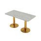 Sintered Stone Dining Table Traditional Luxury Dining Table with Gold Base White 47.2"L x 23.6"W x 29.5"H Without Chairs Clearhalo 'Dining Tables & Seating' 'Dining Tables' 'dining_table' 'furn' 'furn_dining_table' 'Furniture' 'furniture_dining_table' 'Kitchen & Dining Furniture' 'kitchen' 'kitchen_dining_table' 4830941