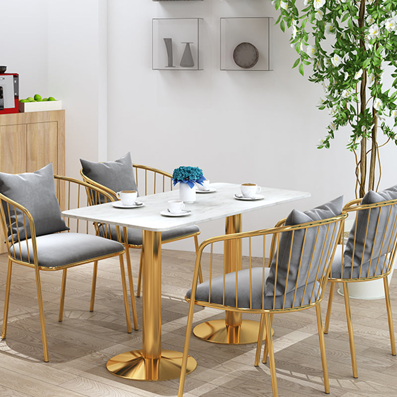 Sintered Stone Dining Table Traditional Luxury Dining Table with Gold Base Clearhalo 'Dining Tables & Seating' 'Dining Tables' 'dining_table' 'furn' 'furn_dining_table' 'Furniture' 'furniture_dining_table' 'Kitchen & Dining Furniture' 'kitchen' 'kitchen_dining_table' 4830962