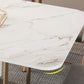 Foldable Sintered Stone Dining Table Modern Rectangle Table with Trestle Base Clearhalo 'Dining Tables & Seating' 'Dining Tables' 'dining_table' 'furn' 'furn_dining_table' 'Furniture' 'furniture_dining_table' 'Kitchen & Dining Furniture' 'kitchen' 'kitchen_dining_table' 4830980