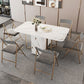 Foldable Sintered Stone Dining Table Modern Rectangle Table with Trestle Base Clearhalo 'Dining Tables & Seating' 'Dining Tables' 'dining_table' 'furn' 'furn_dining_table' 'Furniture' 'furniture_dining_table' 'Kitchen & Dining Furniture' 'kitchen' 'kitchen_dining_table' 4830985