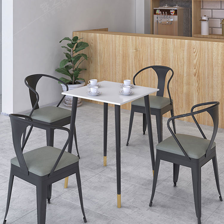 Industrial Style Dining Room Collection Marble Dining Table With 4-foot 27.6"L x 27.6"W x 29.5"H Without Chairs Clearhalo 'Dining Tables & Seating' 'Dining Tables' 'dining_table' 'furn' 'furn_dining_table' 'Furniture' 'furniture_dining_table' 'Kitchen & Dining Furniture' 'kitchen' 'kitchen_dining_table' 4830990