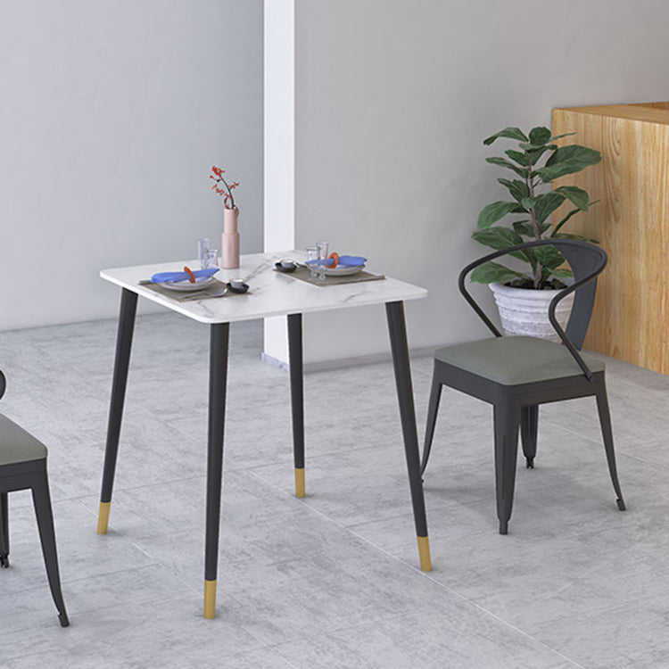 Industrial Style Dining Room Collection Marble Dining Table With 4-foot 25.6"L x 25.6"W x 29.5"H Without Chairs Clearhalo 'Dining Tables & Seating' 'Dining Tables' 'dining_table' 'furn' 'furn_dining_table' 'Furniture' 'furniture_dining_table' 'Kitchen & Dining Furniture' 'kitchen' 'kitchen_dining_table' 4830991