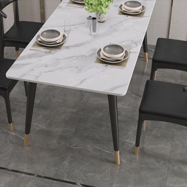 Industrial Style Dining Room Collection Marble Dining Table With 4-foot Clearhalo 'Dining Tables & Seating' 'Dining Tables' 'dining_table' 'furn' 'furn_dining_table' 'Furniture' 'furniture_dining_table' 'Kitchen & Dining Furniture' 'kitchen' 'kitchen_dining_table' 4830993