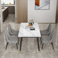 Industrial Style Dining Room Collection Marble Dining Table With 4-foot Clearhalo 'Dining Tables & Seating' 'Dining Tables' 'dining_table' 'furn' 'furn_dining_table' 'Furniture' 'furniture_dining_table' 'Kitchen & Dining Furniture' 'kitchen' 'kitchen_dining_table' 4830995
