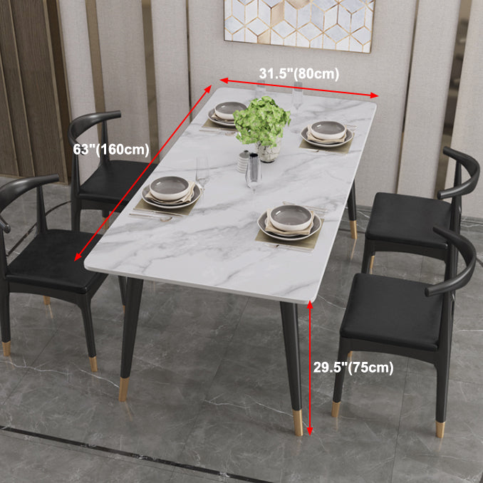 Industrial Style Dining Room Collection Marble Dining Table With 4-foot Clearhalo 'Dining Tables & Seating' 'Dining Tables' 'dining_table' 'furn' 'furn_dining_table' 'Furniture' 'furniture_dining_table' 'Kitchen & Dining Furniture' 'kitchen' 'kitchen_dining_table' 4830997