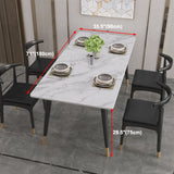 Industrial Style Dining Room Collection Marble Dining Table With 4-foot Clearhalo 'Dining Tables & Seating' 'Dining Tables' 'dining_table' 'furn' 'furn_dining_table' 'Furniture' 'furniture_dining_table' 'Kitchen & Dining Furniture' 'kitchen' 'kitchen_dining_table' 4830998