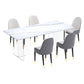 Stone Top Dining Table Traditional Luxury Table with Double Pedestal Base Clearhalo 'Dining Tables & Seating' 'Dining Tables' 'dining_table' 'furn' 'furn_dining_table' 'Furniture' 'furniture_dining_table' 'Kitchen & Dining Furniture' 'kitchen' 'kitchen_dining_table' 4831008