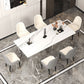 Stone Top Dining Table Traditional Luxury Table with Double Pedestal Base Clearhalo 'Dining Tables & Seating' 'Dining Tables' 'dining_table' 'furn' 'furn_dining_table' 'Furniture' 'furniture_dining_table' 'Kitchen & Dining Furniture' 'kitchen' 'kitchen_dining_table' 4831010