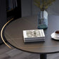 Stone Top Dining Table Round Dining Table with Pedestal Base in Gold Clearhalo 'Dining Tables & Seating' 'Dining Tables' 'dining_table' 'furn' 'furn_dining_table' 'Furniture' 'furniture_dining_table' 'Kitchen & Dining Furniture' 'kitchen' 'kitchen_dining_table' 4831037