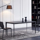 Stone Top Dining Table Rectangle Contemporary Table with 4 Legs in Black Black 63"L x 31.5"W x 29.5"H Without Chairs Clearhalo 'Dining Tables & Seating' 'Dining Tables' 'dining_table' 'furn' 'furn_dining_table' 'Furniture' 'furniture_dining_table' 'Kitchen & Dining Furniture' 'kitchen' 'kitchen_dining_table' 4831052