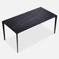 Stone Top Dining Table Rectangle Contemporary Table with 4 Legs in Black Black Without Chairs Clearhalo 'Dining Tables & Seating' 'Dining Tables' 'dining_table' 'furn' 'furn_dining_table' 'Furniture' 'furniture_dining_table' 'Kitchen & Dining Furniture' 'kitchen' 'kitchen_dining_table' 4831053